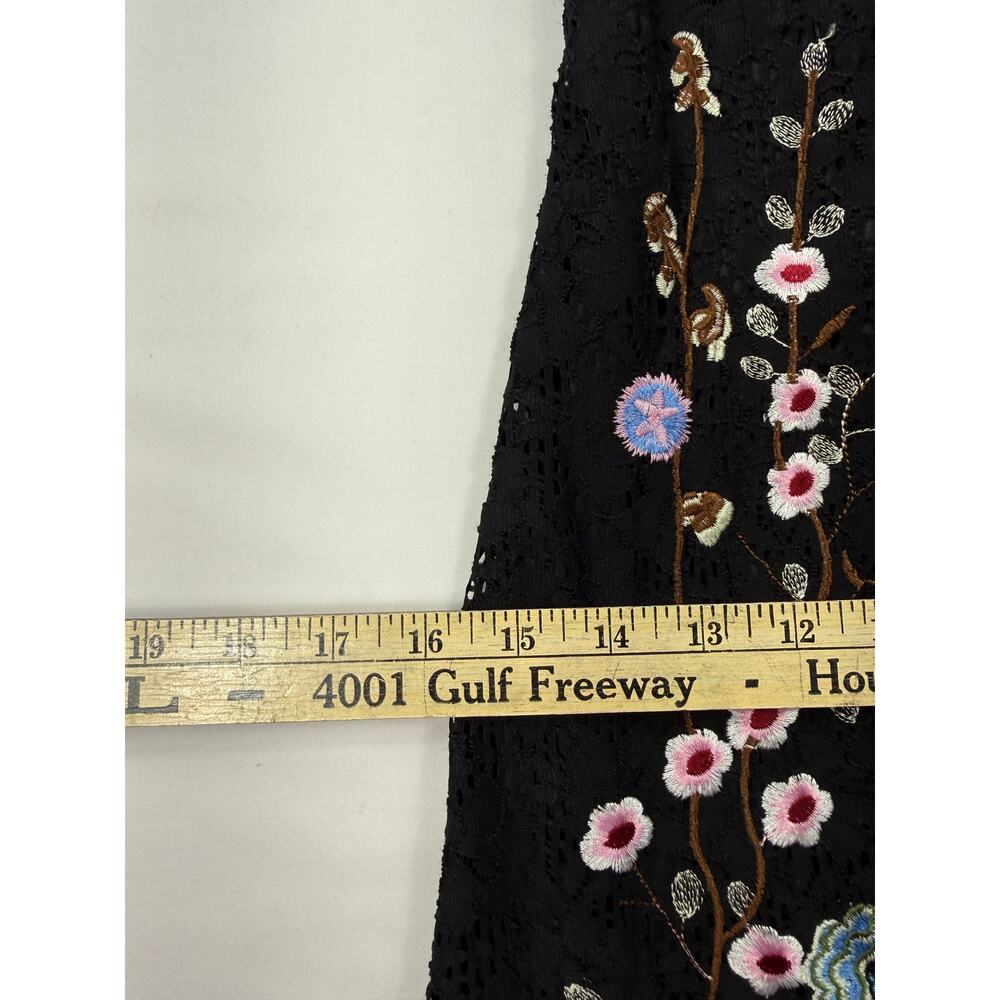 Desigual Vermond dress black lace floral embroidery bell sleeves Sz 36 - Picture 11 of 12